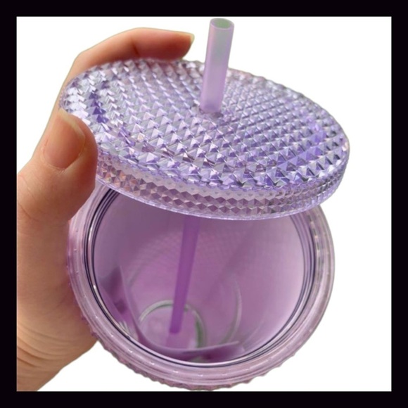 2021 Starbucks China Iridescent Purple Glitter Studded 24oz Tumbler Straw Cup - Picture 3 of 7